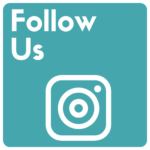 A teal square with the words Follow Us in bold white letters and a white Instagram logo below the text.